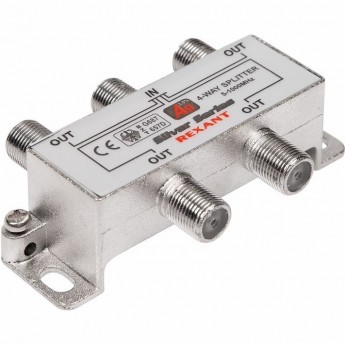 Делитель антенный REXANT F-типа на 4 TV + F-разъемы 5-1000 МГц