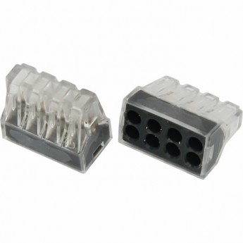 Экспресс-клемма REXANT 8-проводная до 2,5 мм², прозрачная (50 шт./уп.) (773-328) REXANT