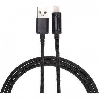 Кабель REXANT USB-A – Lightning для Apple, 2,4А, 1 м, в черной нейлоновой оплетке, c LED дисплеем Кабель REXANT USB-A – Lightning для Apple, 2,4А, 1 м, в черной нейлоновой оплетке, c LED дисплеем