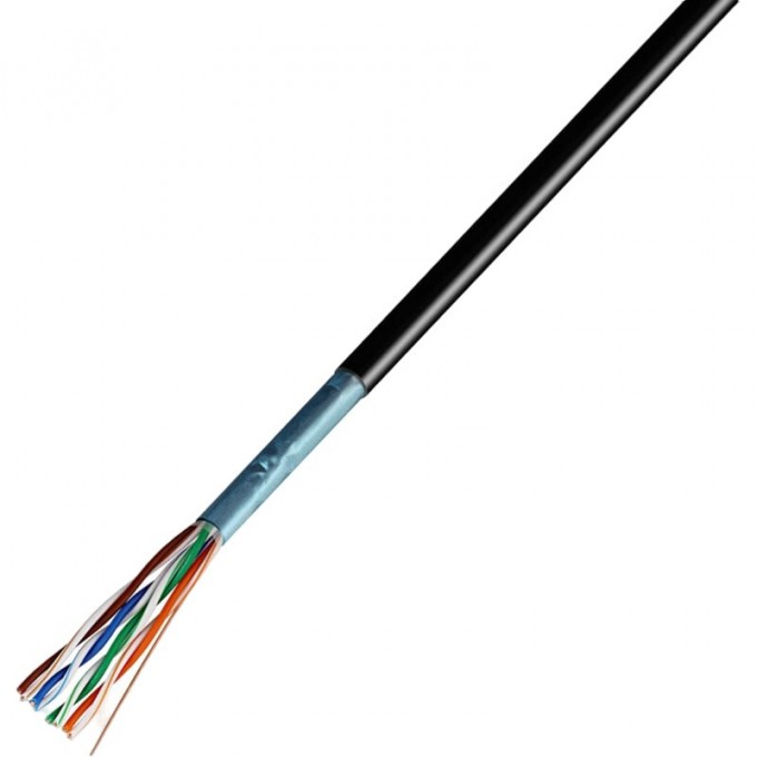 Кабель витая пара REXANT F/UTP, CAT 5e, ZH нг(А)-HF, 4PR, 24AWG, OUTDOOR, SOLID, черный, 305 м 01-0165