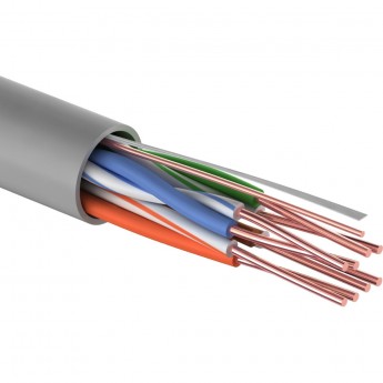 Кабель витая пара REXANT LIGHT U/UTP, CAT 5e, ZH нг(А)-HF, 4PR, 24AWG, INDOOR, SOLID, серый, 305 м