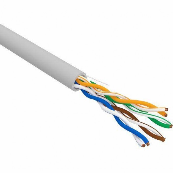 Кабель витая пара REXANT PRO U/UTP, CAT 5e, PVC, 4х2х0,52 мм, 24AWG, INDOOR, SOLID, серый, 305 м 02-0005