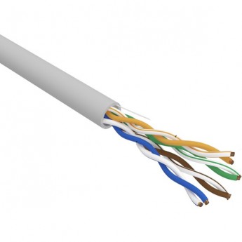 Кабель витая пара REXANT PRO U/UTP, CAT 5e, ZH нг(А)-HF, 2х2х0,52мм, 24AWG, INDOOR, SOLID, серый, 305м