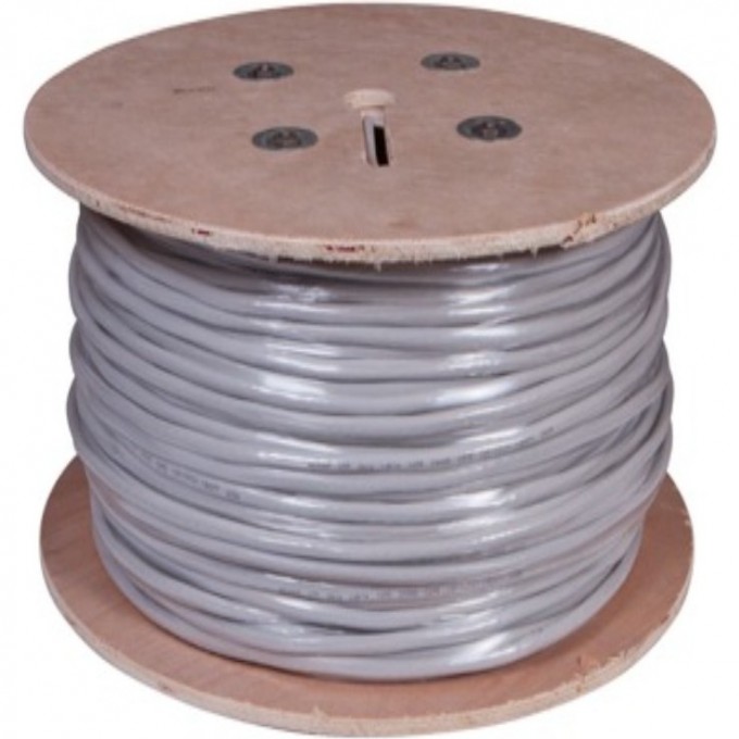 Кабель витая пара REXANT SOLID INDOOR U/UTP, CAT 5е PVC, 16PR, 24AWG серый 305м 01-1012-R