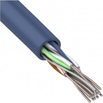 Кабель витая пара REXANT U/UTP, CAT 6, PVC, 23AWG, INDOOR, SOLID, синий, 305 м