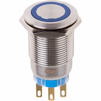 Кнопка антивандальная REXANT A19-C1 12В б/фикс синяя