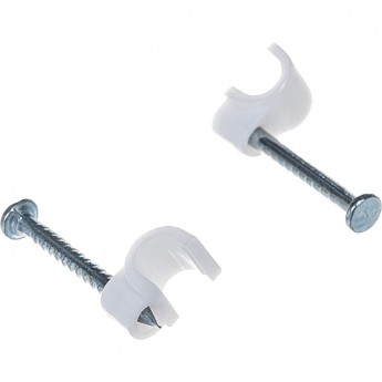 Крепеж кабеля REXANT круглый 5 мм, белый (упак. 20 шт)