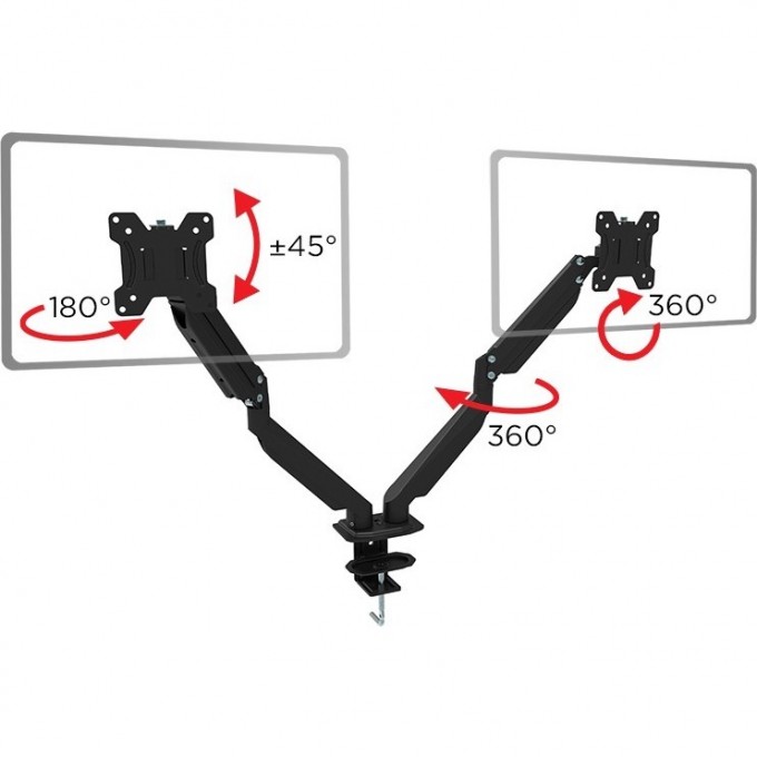 Кронштейн для двух мониторов 13"-32" REXANT PROFI настольный с газлифтом 38-0357
