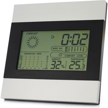 Метеостанция комнатная REXANT с алюминиевой рамкой