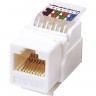 Модуль REXANT KEYSTONE JACK RJ-45(8P8C), UTP, CAT 5e, тип 180 градусов, самозажимной, белый 03-1012