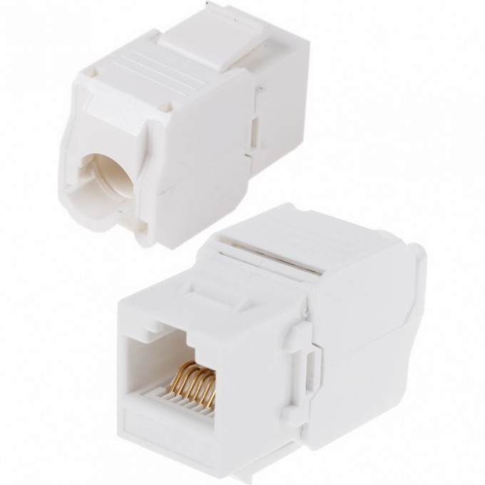 Модуль REXANT KEYSTONE JACK RJ-45(8P8C) UTP неэкранированный самозажимной белый 05-1052