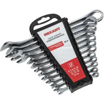 Набор ключей комбинированных REXANT 6-14, 17, 19, 22 мм, 12 шт.