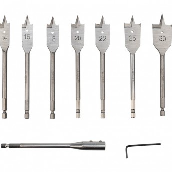 Набор сверл перовых по дереву REXANT 9 шт. Набор сверл перовых по дереву REXANT 9 шт.