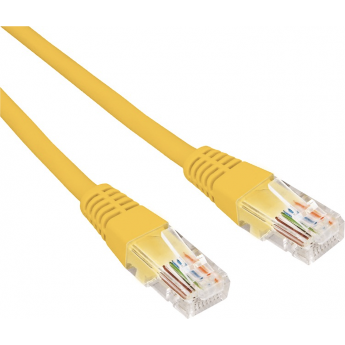 Патч-корд REXANT U/UTP 5e, RJ45-RJ45, неэкранированный, 26AWG, LSZH, желтый, 0.5 м 02-0105-05