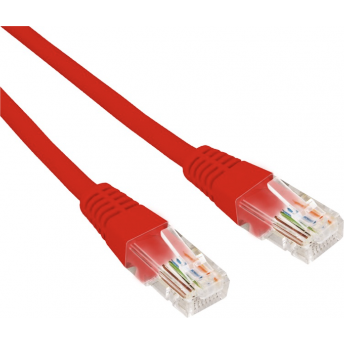 Патч-корд REXANT U/UTP 5e, RJ45-RJ45, неэкранированный, 26AWG, LSZH, красный, 0.3 м 02-0103-03