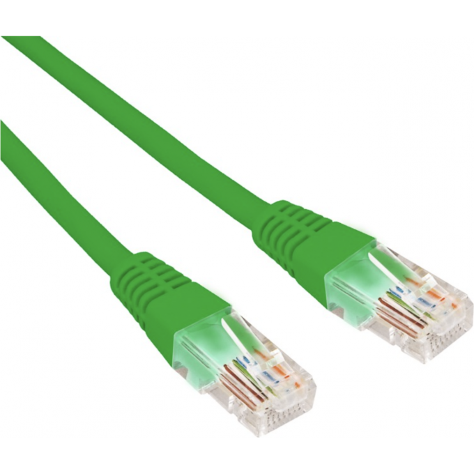 Патч-корд REXANT U/UTP 5e, RJ45-RJ45, неэкранированный, 26AWG, LSZH, зеленый, 0.3 м 02-0106-03