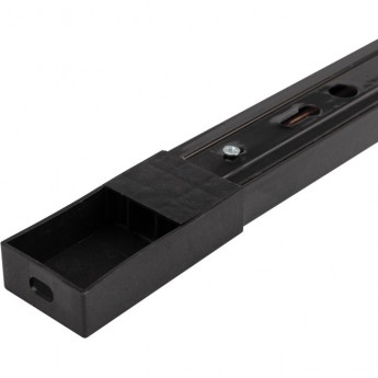 Шинопровод REXANT однофазный с кабельным вводом и заглушкой 1 м черный