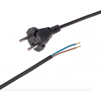 Шнур электрический REXANT с вилкой ПВС 2х0,75 мм² 2м, черный Шнур электрический REXANT с вилкой ПВС 2х0,75 мм² 2м, черный