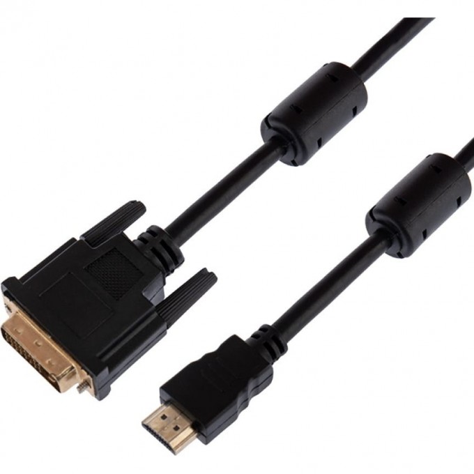 Шнур HDMI DVI-D REXANT GOLD 5м с фильтрами 17-6306