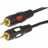 Шнур REXANT 2 RCA - 2 RCA 1.5 м черный gold 17-0143