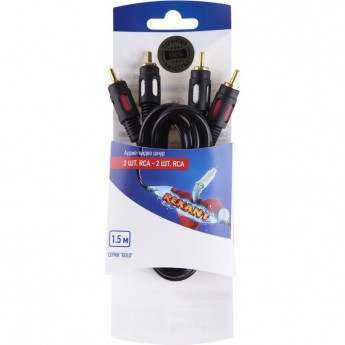 Шнур REXANT 2RCA - 2RCA 1.5 м gold