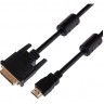 Шнур REXANT HDMI - DVI-D, 1,5м, gold, с фильтрами 17-6303