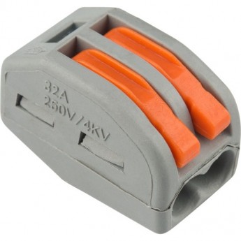 Универсальная клемма REXANT СМК 222-412, 2-проводная серая 0,08-2,5/4 мм² (20 шт./уп.)