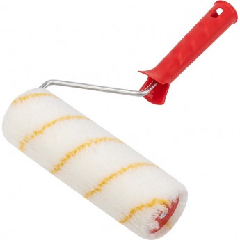 Валик REXANT, ворс 11 мм, ширина ролика 180 мм, Ø 42 мм, бюгель 6 мм, полиамид белый с желтой полосой