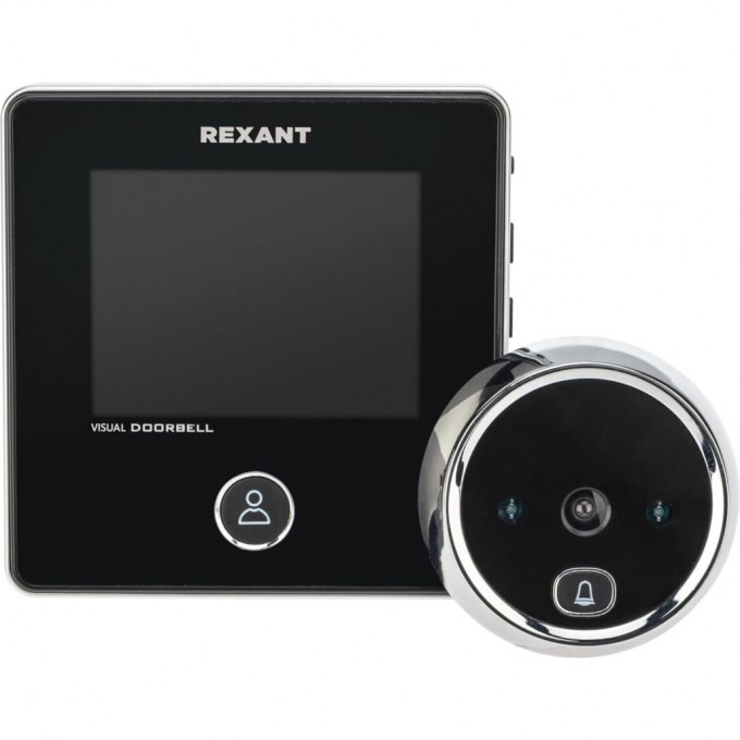 Видеоглазок дверной REXANT (DV-113) с цветным LCD-дисплеем 2.8" с функцией звонка и записи фото, встроенный аккумулятор 45-1113