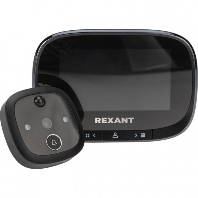 Видеоглазок дверной REXANT DV-115 с цветным LCD-дисплеем 4.3", встроенный звонок, ночной режим работы 45-1115